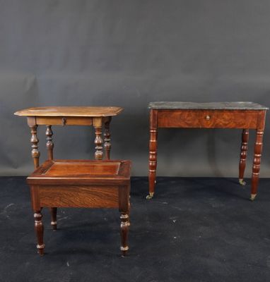 two small tables with turned legs and a small table with turned legs