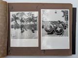two pictures of people riding on a boat in the water