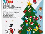 un gros plan d'un sapin de Noël en feutre