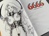 an image of a book with a drawing of a woman holding a sword