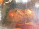 a painting of oranges and other fruit on a table