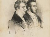 une vieille photo en noir et blanc représentant deux hommes en costume