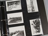 a black and white photo of a book with pictures on it