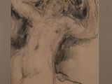 une image représentant le dessin d'une femme nue, les mains derrière la tête