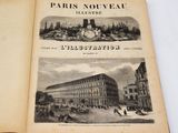 un livre ouvert avec deux images représentant un bâtiment et une horloge