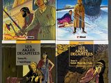 four books on the cover of les descapites and les descapites