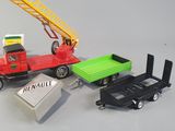 a toy truck with a crane on the back of it