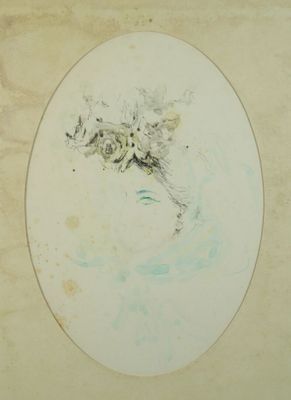 Christian ROBIER, attribué à. Portrait de jeune femme. Dessi…