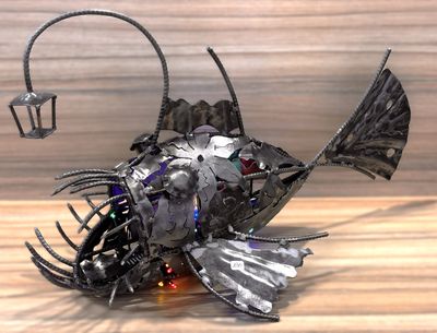 Sculpture « Poisson » soudure H 37 Long 60cm environ