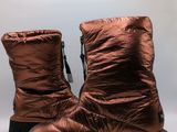 women ' s metallic boots with zippers and rubber soles
