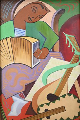 Décor de théâtre XXe siècle (en tableau), Anonyme,