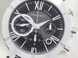 a close up of a watch with a black face