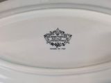 a white plate with a black and white design on it