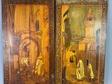 paire de panneaux en bois peints à la main d'origine chinoise, datant du XIXe siècle