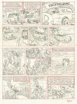 une image représentant une page de bande dessinée sur laquelle figure le dessin d'un camion