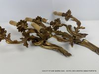 Paire d'appliques de style Louis XV Rocaille en bronze - Bel… (photo 2)