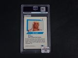 a close up of a baseball card with a picture of a man on it