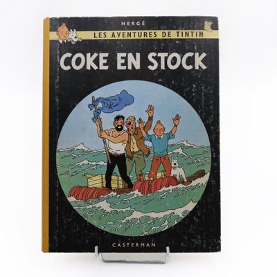 Tintin Coke en stock Dos toilé jaune B35 1964