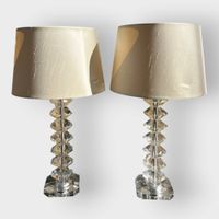 Paire de lampes à fût en plexiglas diamanté (photo 2)