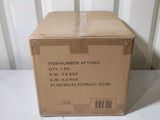 a box that is sitting on a table with a sticker on it