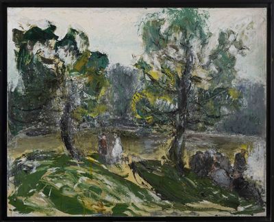 une image d'une peinture représentant un groupe de personnes dans un champ