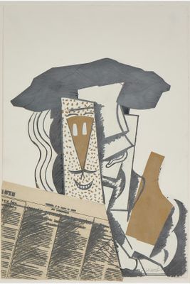 une image représentant un tableau d'un homme portant un chapeau et tenant un journal