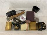 a clear box with a lot of items in it