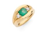 an emerald and diamond ring, by van cleef