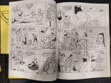 a comic book open on a table with a picture of a woman