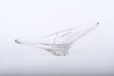 DAUM. Grande coupe en cristal. 17 x 57,5 cm - Photo 1