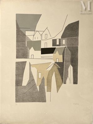 André BEAUDIN (1895-1979) Le village, 1957 - Photo 1