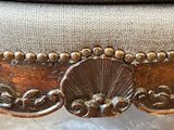 an image of a close up of a chair with a metal frame