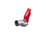 an image of a close up of a red hose on a white background