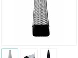 a close up of a black and white product on a white background