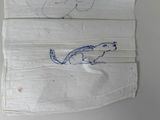 a piece of paper with a drawing of a squirrel on it