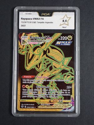 a close up of a card on a table with a black background