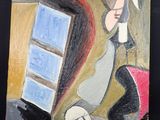 un tableau représentant un homme tenant un livre à la main