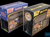 two boxes that are sitting side by side on a black background