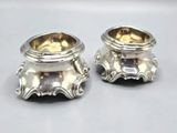 pair of silverplated salt and pepper shakers