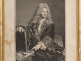 une vieille photo d'un homme aux cheveux longs, assis sur une chaise