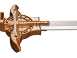 an image of a gold and silver sword on a white background