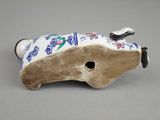 porcelain figurine of a horse with a blue and white design