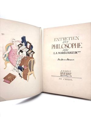 un livre sur lequel figure la photo d'une femme assise sur une chaise