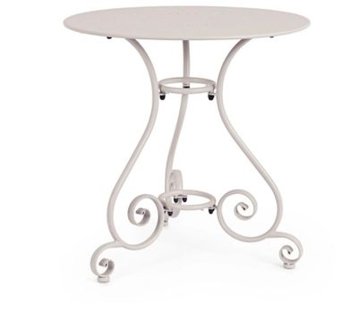 une image représentant une table avec un plateau blanc et des pieds en métal