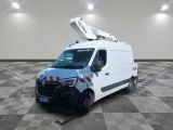 a white van with a crane on top of it