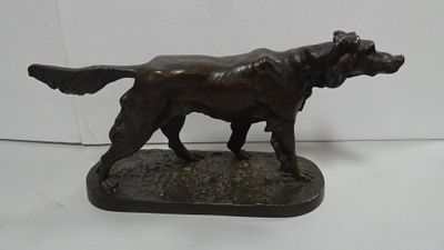 Attribué à Jules MOIGNIEZ. Sujet en bronze à patine brune fi…