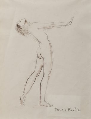 une illustration représentant une femme nue dans une pose
