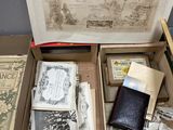a box full of old books on a table