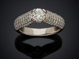 a diamond and white gold ring