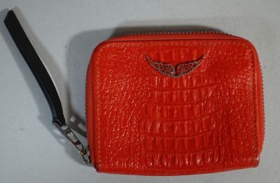 ZADIG & VOLTAIRE Porte-monnaie peau de crocodile orange